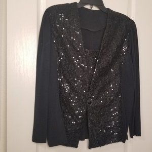 Unbranded Sequined Evening Jacket Long Sleeves V-neck See Measurements for Size